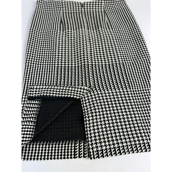 Ann Taylor Size 8 Petite Houndstooth MIdi Pencil Skirt Classic Timeless - Picture 5 of 8
